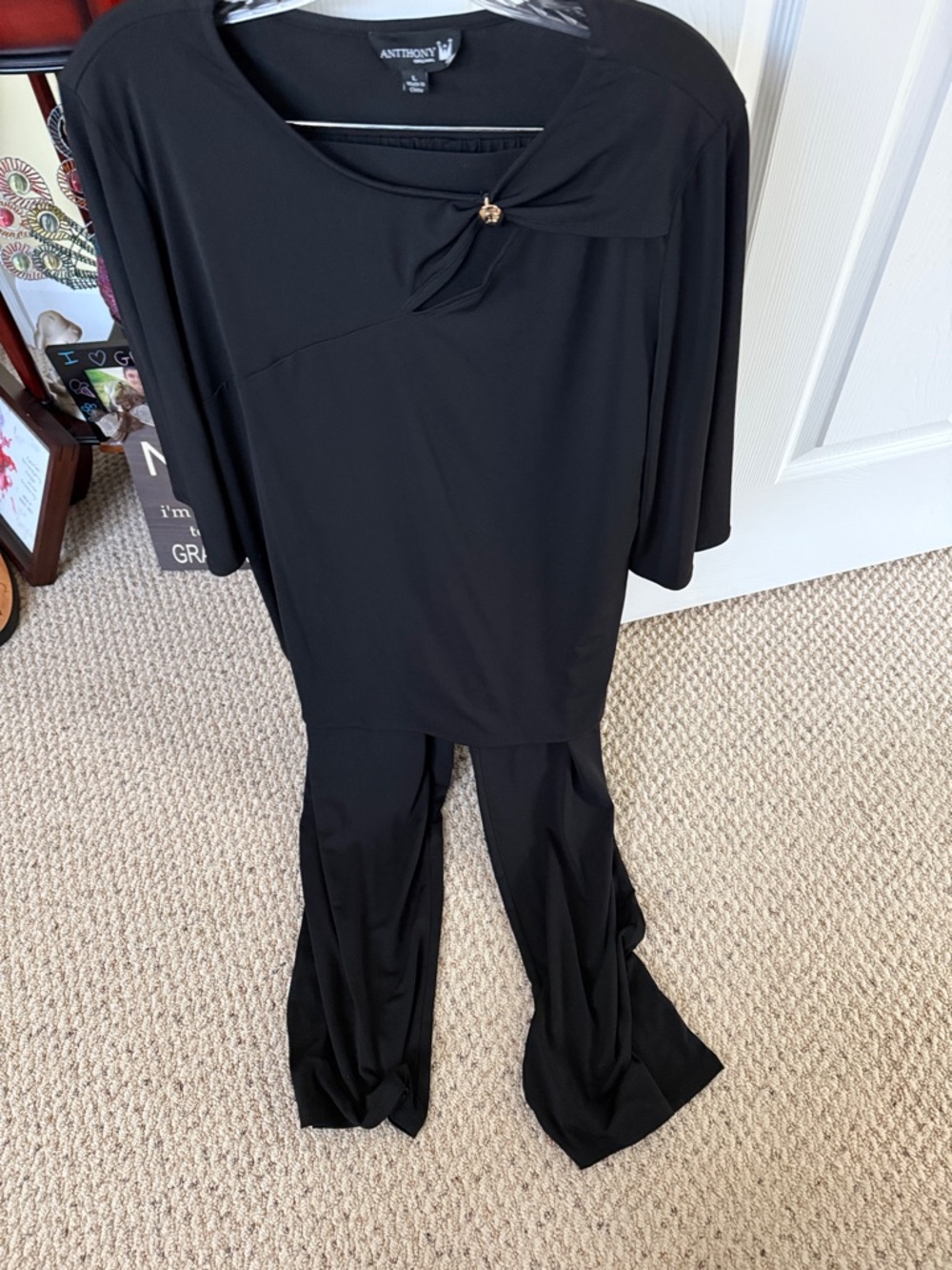 Anthony Richards Black Wide-Leg Knit Pants Set